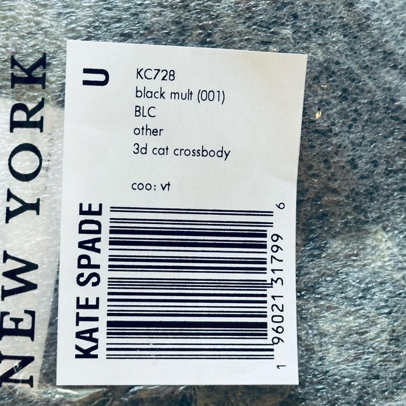 FACTORY SEALED! Kate Spade ♠️ Pitch Purrfect Black Cat 🐈⬛ Crossbody - Picture 6 of 7